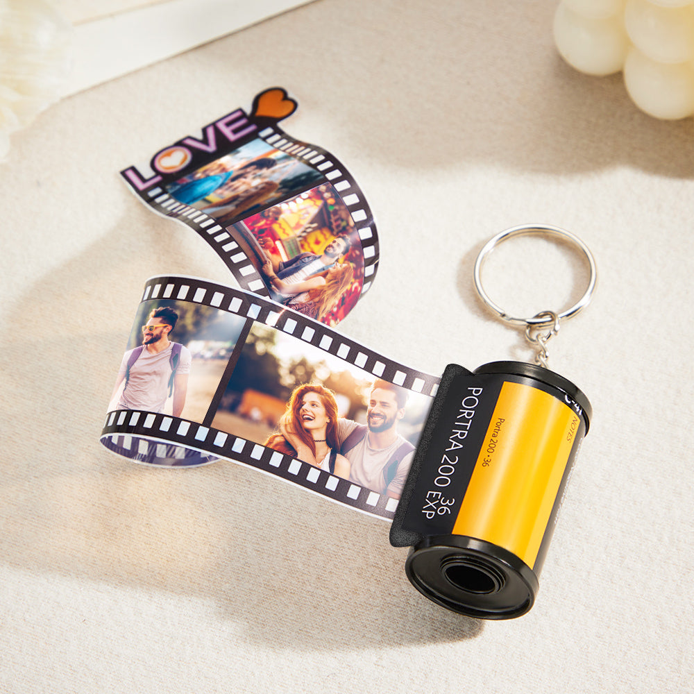LOVE Fotofilm Sleutelhanger met Foto’s – Gepersonaliseerd cadeau