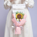 Handgemaakt Gehaakt Bloemenboeket – Gebreid Zonnebloemboeket, Perfect Cadeau of Bruiloftsdecoratie