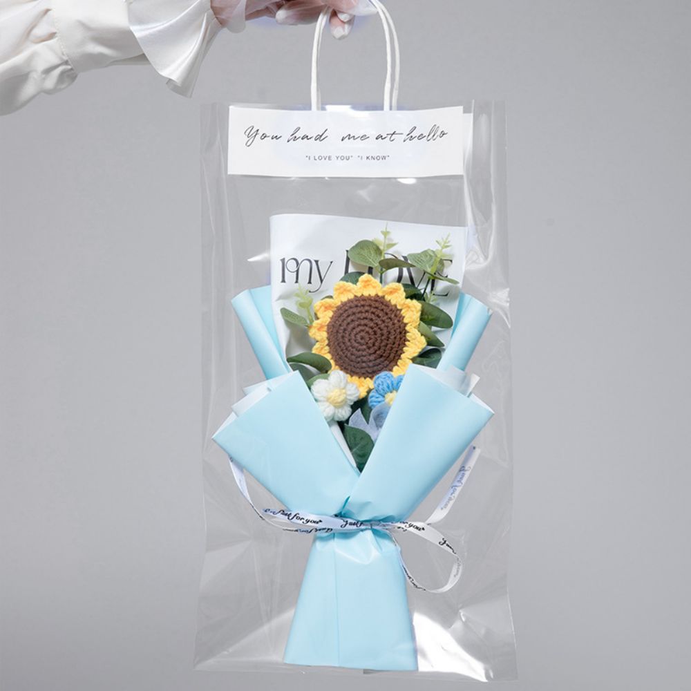 Handgemaakt Gehaakt Bloemenboeket – Gebreid Zonnebloemboeket, Perfect Cadeau of Bruiloftsdecoratie