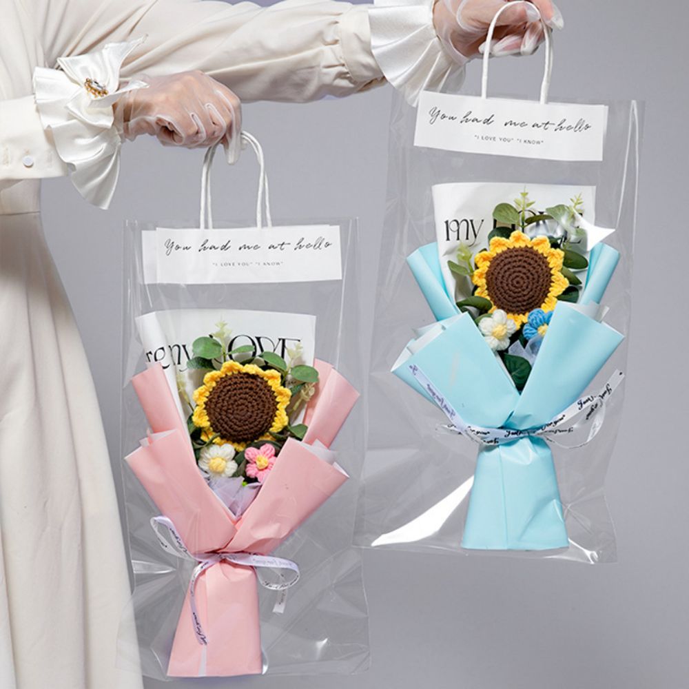 Handgemaakt Gehaakt Bloemenboeket – Gebreid Zonnebloemboeket, Perfect Cadeau of Bruiloftsdecoratie