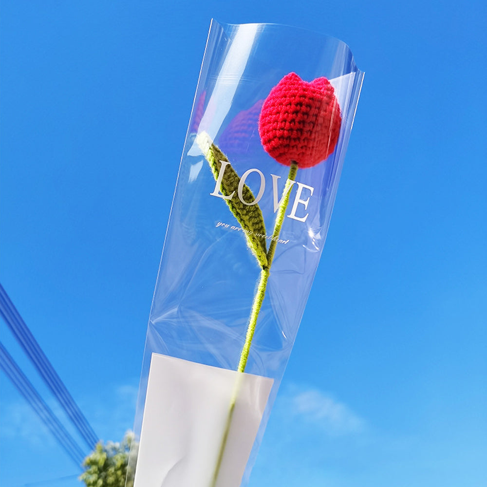 Handgemaakte Gebreide Rode Tulp