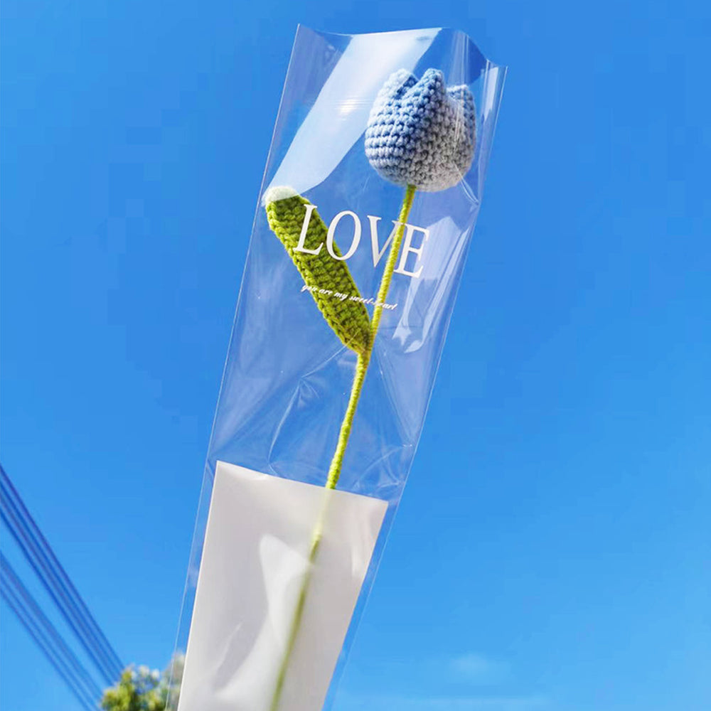 Handgemaakte Gebreide Blauwe Tulp