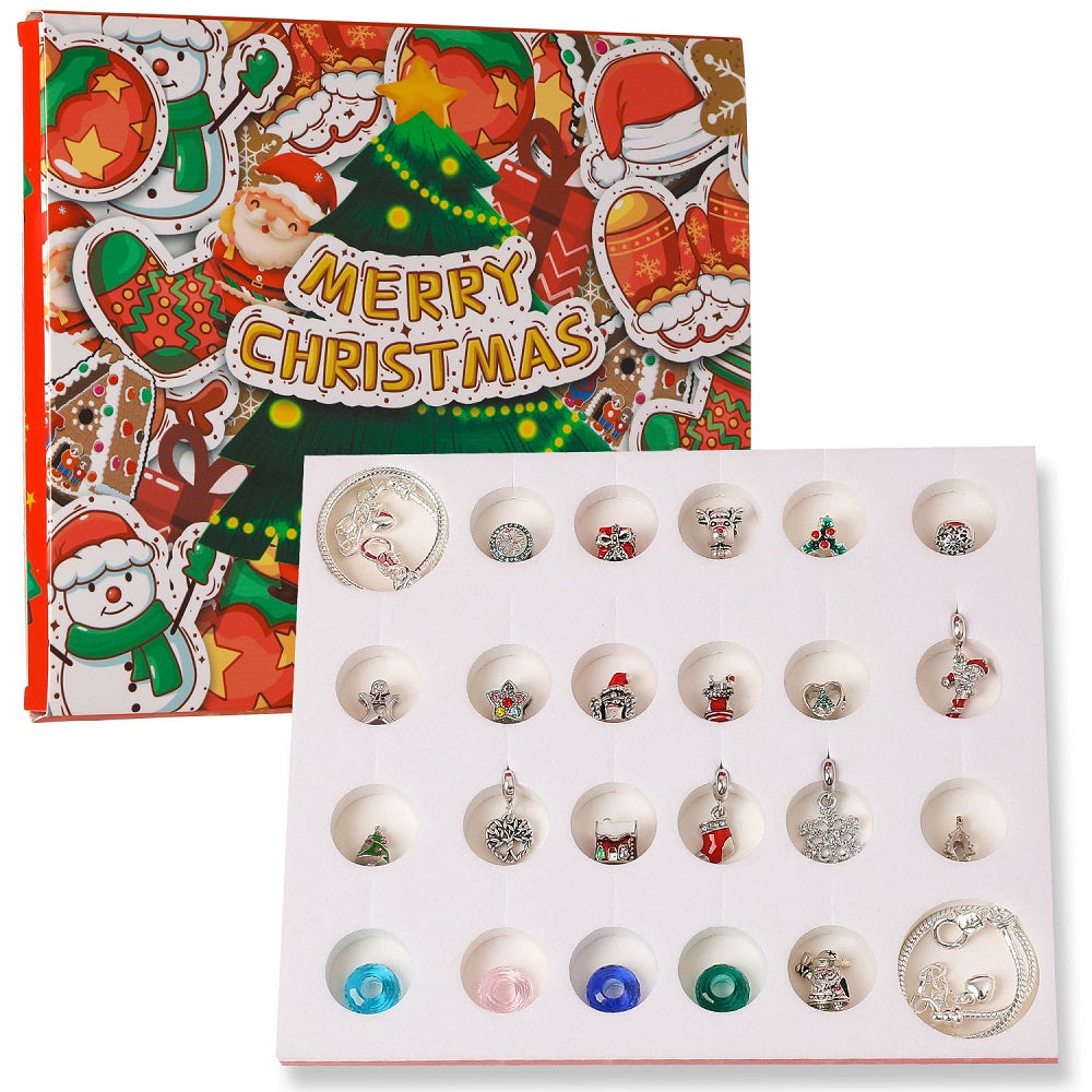 Adventskalender Sieraden Box – 24 Dagen Kerst Aftellen met Verrassingsarmbanden & Charms | Kerstcadeau