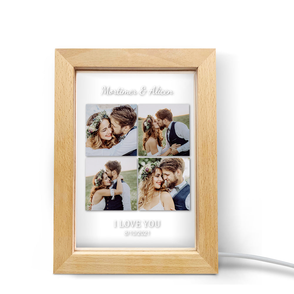 LED Fotolijst met Naam & Datum – Gepersonaliseerd Jubileumcadeau