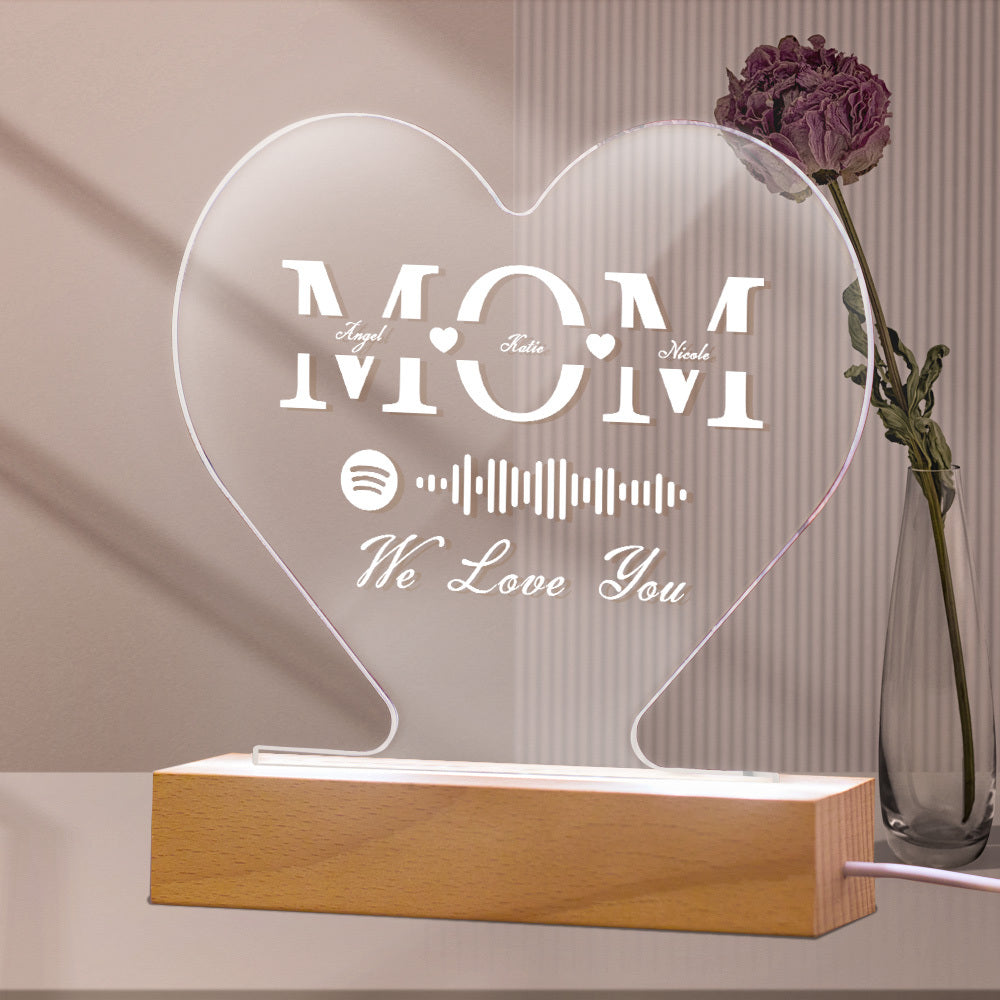 Gepersonaliseerde LED nachtlamp – gegraveerd Vaderdagcadeau