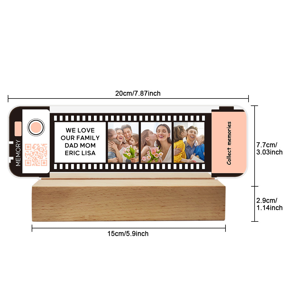 Filmstrip nachtlamp met QR-code