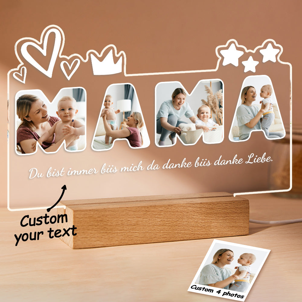 Foto Nachtlamp Mama – Gepersonaliseerd Moederdagcadeau