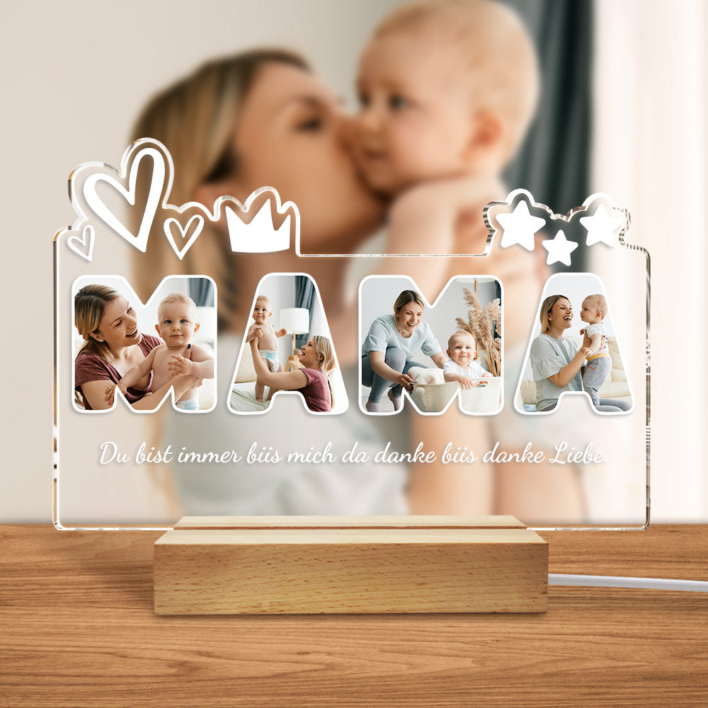 Foto Nachtlamp Mama – Gepersonaliseerd Moederdagcadeau