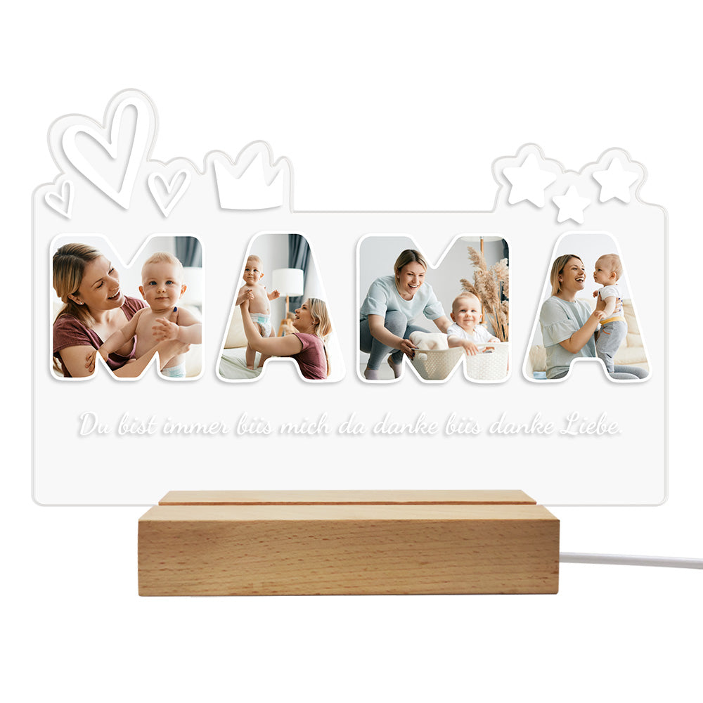 Foto Nachtlamp Mama – Gepersonaliseerd Moederdagcadeau