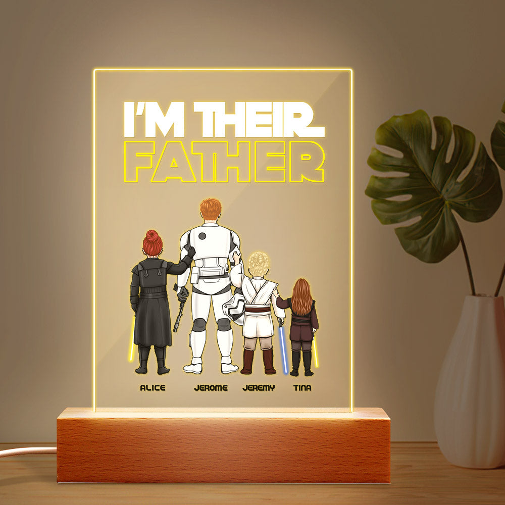 I Am Their Father” Nachtlamp – Gepersonaliseerd Vaderdagcadeau