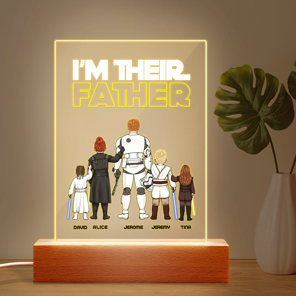 I Am Their Father” Nachtlamp – Gepersonaliseerd Vaderdagcadeau