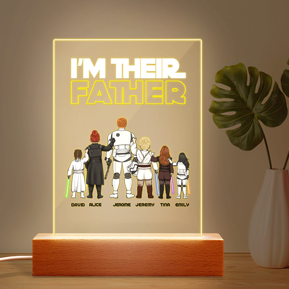 I Am Their Father” Nachtlamp – Gepersonaliseerd Vaderdagcadeau