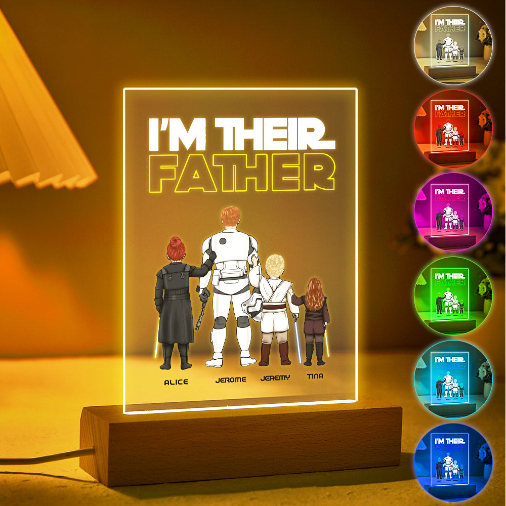 I Am Their Father” Nachtlamp – Gepersonaliseerd Vaderdagcadeau