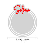 Gepersonaliseerde Naam Spiegel – Neon LED Wandlamp, Dimbaar & Aanpasbare Kleur