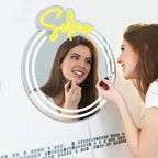 Gepersonaliseerde Naam Spiegel – Neon LED Wandlamp, Dimbaar & Aanpasbare Kleur