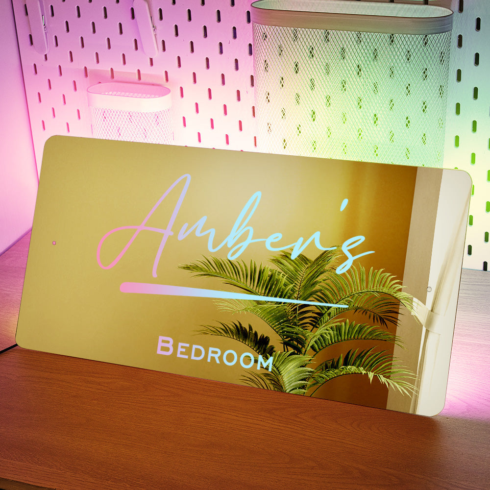 Gepersonaliseerde Naam Spiegel met Verlichting – Stijlvolle Woondecoratie & Housewarming Cadeau