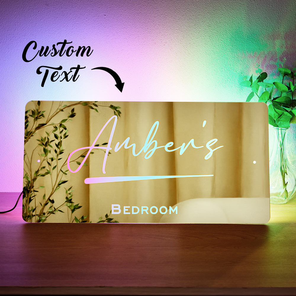 Gepersonaliseerde Naam Spiegel met Verlichting – Stijlvolle Woondecoratie & Housewarming Cadeau