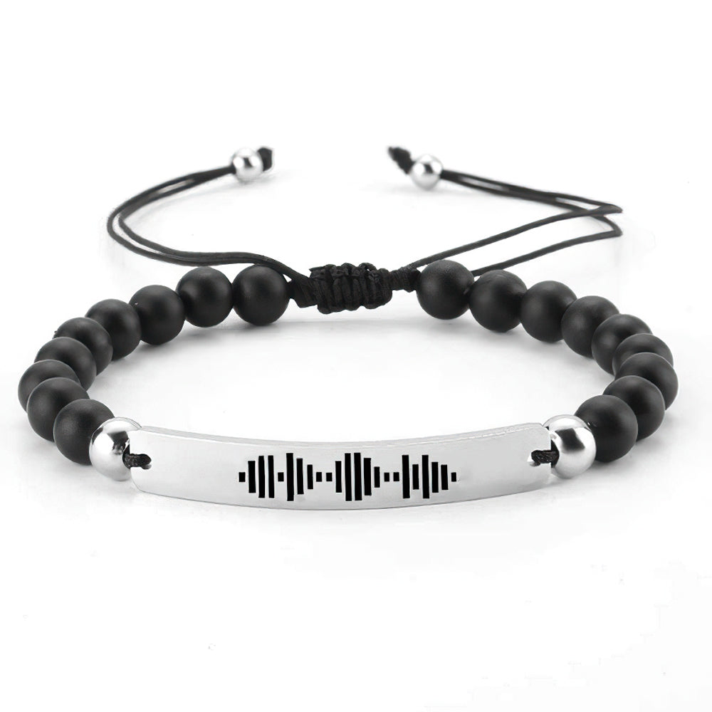 Armband met Muziekcode en Kralen – Gepersonaliseerd Cadeau