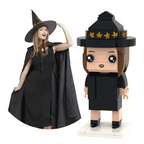 Halloween Heks Brickfiguur gepersonaliseerd