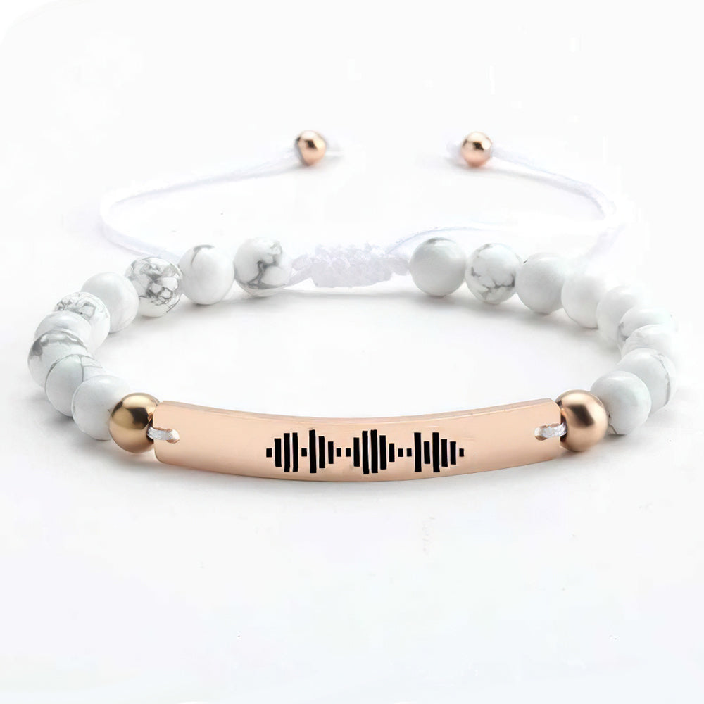 Armband met Muziekcode en Kralen – Gepersonaliseerd Cadeau