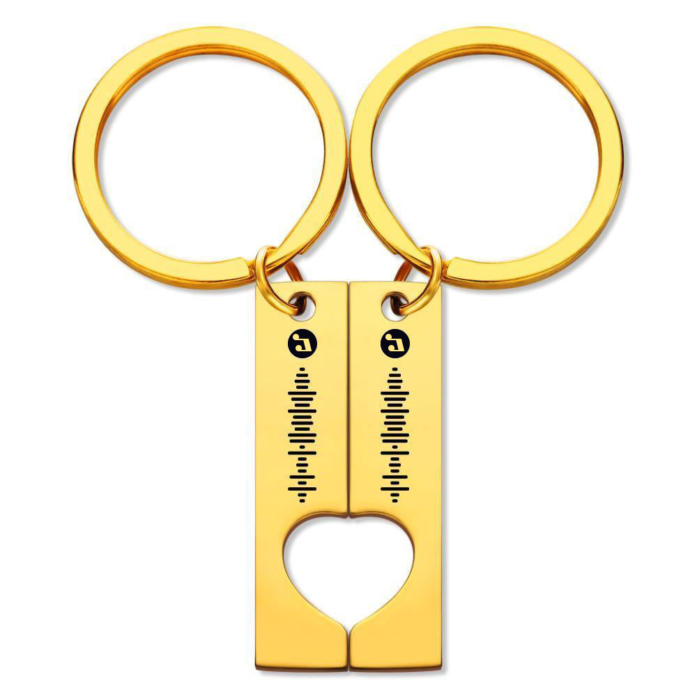 Hart Sleutelhanger met Muziekcode – Gepersonaliseerd Vriendschapscadeau