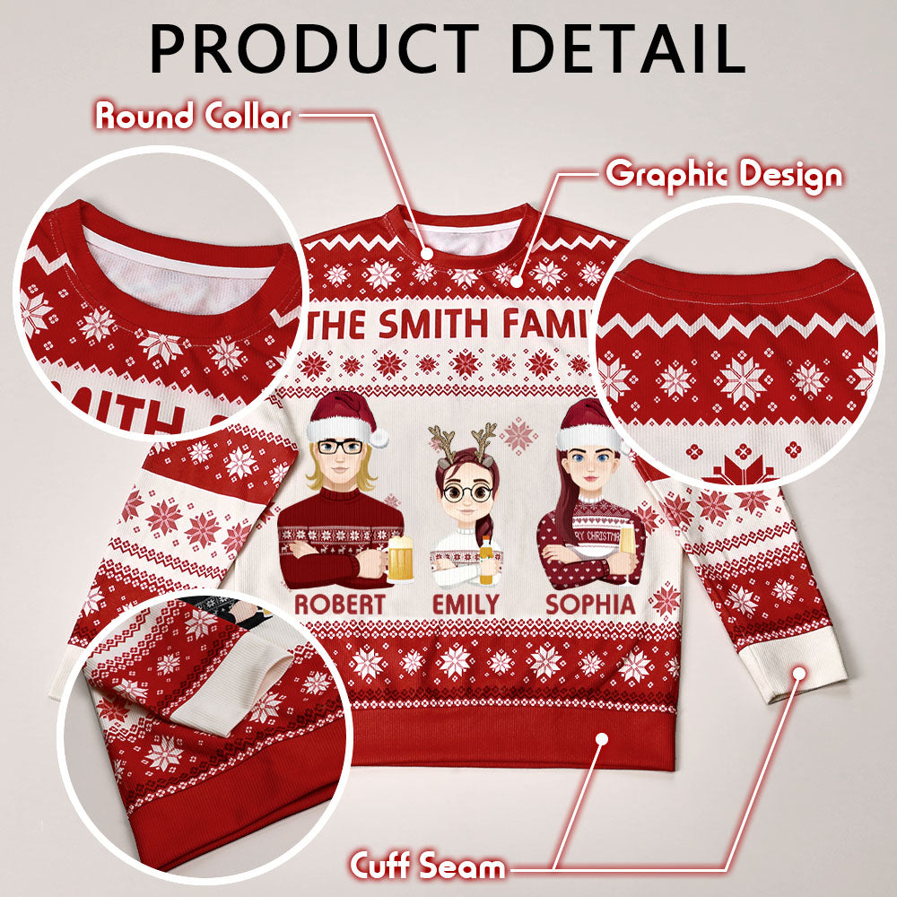 Gepersonaliseerde Foute Kersttrui voor Volwassenen – Unisex Sweater