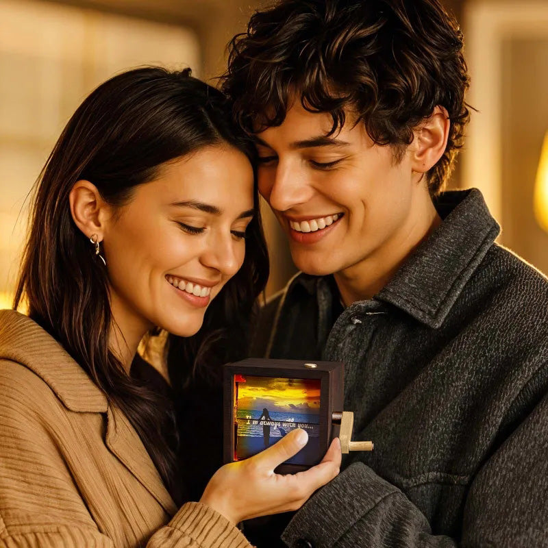 Fotoflipboek met licht handmatig te draaien animatiebox cadeau