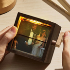 Fotoflipboek met licht handmatig te draaien animatiebox cadeau