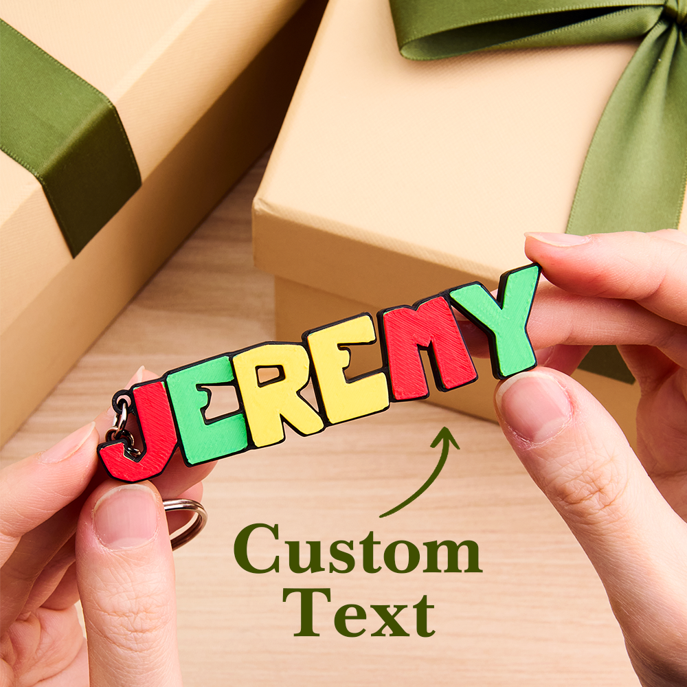 3D Cartoon Sleutelhanger met Naamplaatje – Gepersonaliseerd Schoolcadeau