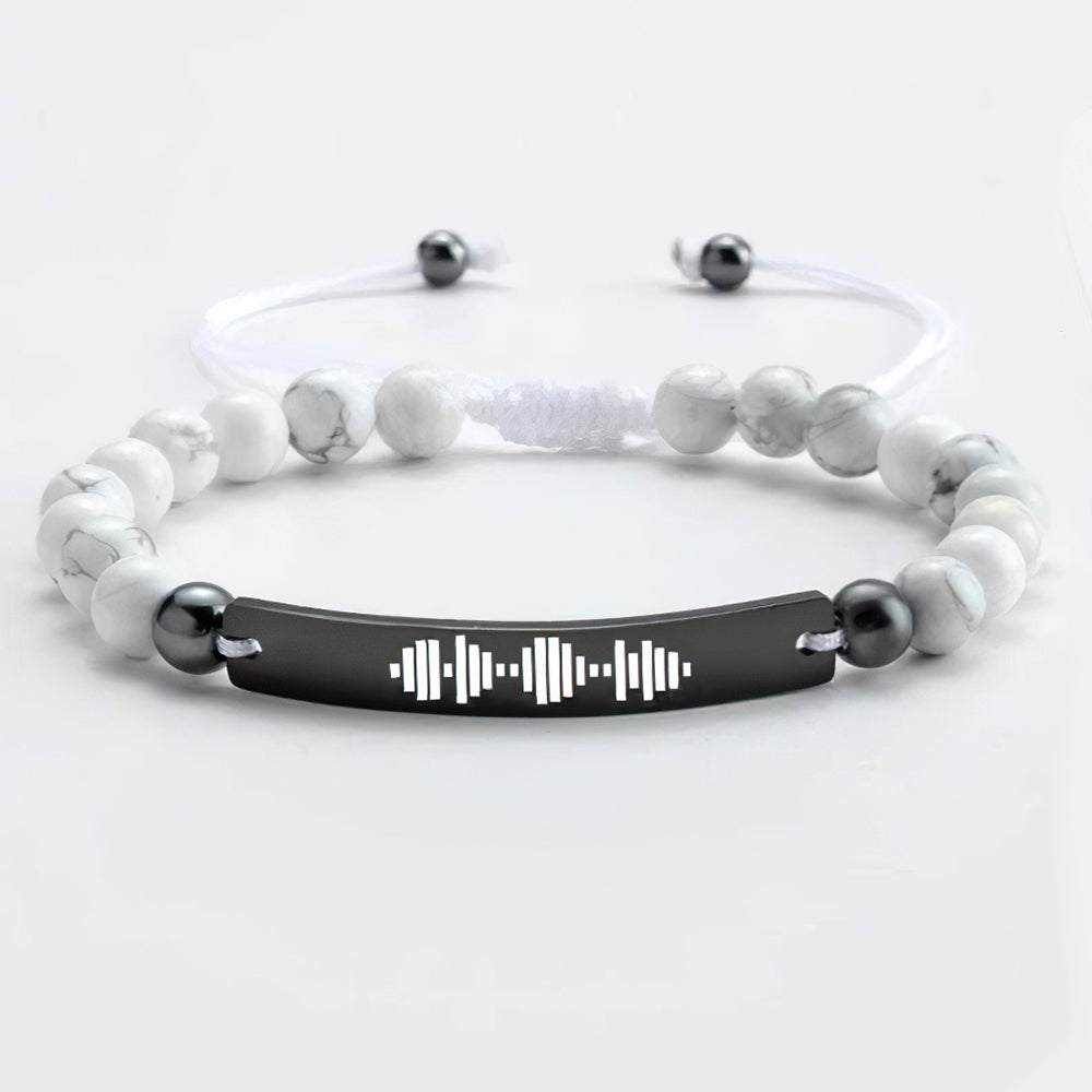 Armband met Muziekcode en Kralen – Gepersonaliseerd Cadeau